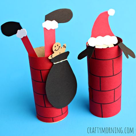 Santa Claus Crafts, Crafty Morning, Christmas Toilet Paper, Toilet Roll Craft, Toilet Paper Crafts, Fun Christmas Crafts, Toilet Paper Roll Crafts, Paper Roll Crafts, Toilet Paper Roll