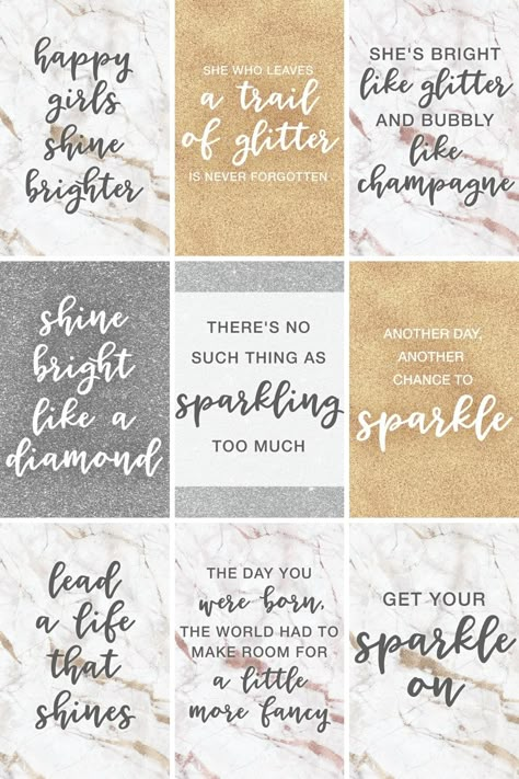 50 Sparkle Quotes | Free Printable Download - Totally Dazzled Ideas For Jewelry Business, Nail Captions, Inspirational Jewelry Quotes, Engagement Post Ideas, Glitter Quotes, Sparkle Quotes, Glitter Bar, Birthday Wishes Greetings, Color Street Ideas