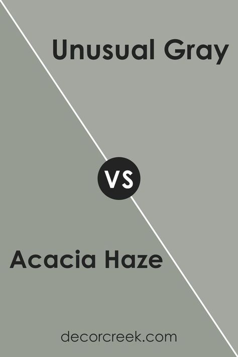 Acacia Haze SW 9132 by Sherwin Williams vs Unusual Gray SW 7059 by Sherwin Williams Austere Gray Sherwin Williams, Austere Gray, Unusual Gray, Acacia Haze, Cozy Nature, Sherwin Williams Gray, House Redo, Dense Forest, Trim Colors