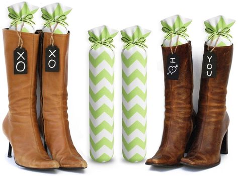 Keep your duds from becoming duds. Boot Holder, Boot Organization, Boot Tree, Boot Shaper, Boot Stand, Fabric Boots, Shoe Boot, Green Chevron, Brown Polka Dots