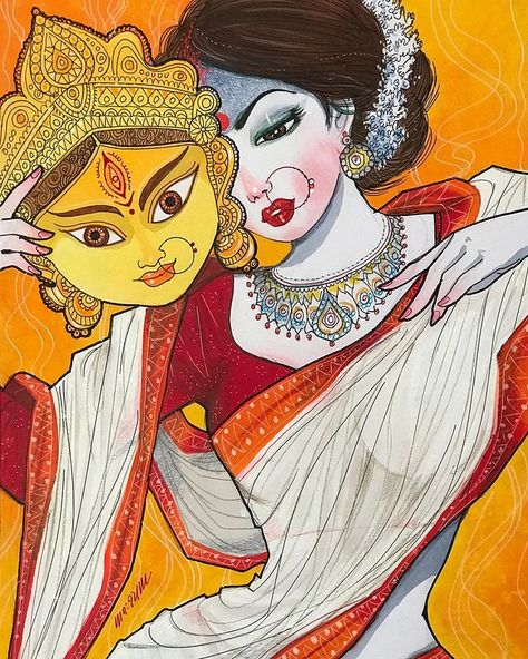 Rama Krishna, Bengali Art, Modern Art Canvas Painting, Indian Art Gallery, Indian Painting, Madhubani Art, Indian Folk Art, Art Painting Gallery, Modern Art Paintings