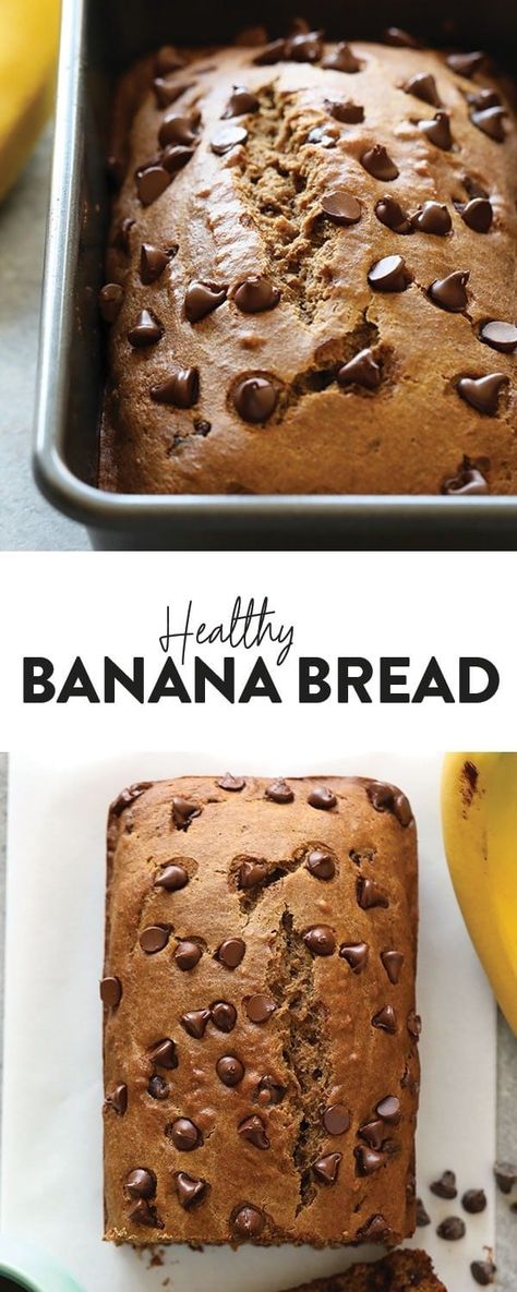 Banana Bread Coconut Oil, Banana Bread With Coconut, Sweet Banana Bread, Chocolate Chip Banana Bread Recipe, Roasted Banana, Healthy Dark Chocolate, Healthy Chocolate Chip, Healthy Banana Bread, Healthy Banana