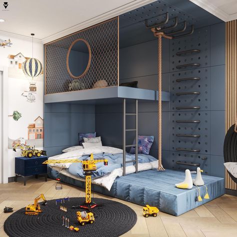 Modern Kids Room Design, Boys Room Design, Kids Loft, Kids Room Interior Design, Kids Loft Beds, Modern Kids Bedroom, Kids Bedroom Inspiration, Bunk Bed Designs