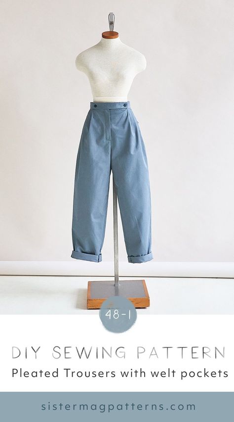 #sewingpatterns,#sewing,#diy,#crafts,#handmade,#fabric,#fashion,#sewingproject,#sewinglove,#sewingaddict High Waisted Trousers Sewing Pattern, Pleated Pants Pattern High Waist, High Waisted Jeans Pattern Sewing, Beginner Pants Pattern, Pleated High Waisted Pants, Sew High Waisted Pants, Tailored Pants Sewing Pattern, High Waisted Trousers Pattern, High Waisted Pleated Trousers