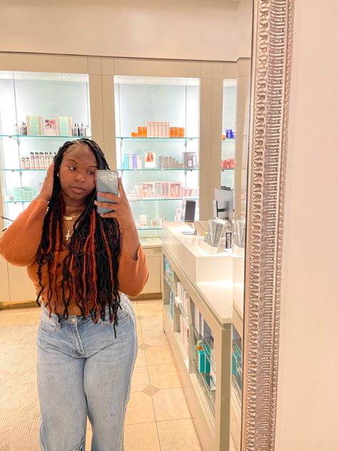 #locs #fauxlocs Peek A Boo Locs, Cute Locs, Orange Locs, Black Locs, Peek A Boo, Brown Orange, Locs, Orange Black, Black And Brown