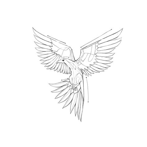 Hawk Fine Line Tattoo, Minimalist Hawk Tattoo, Fine Line Raven Tattoo, Hawk Wing Tattoo, Eagle Line Art, Hawk Wings, Falcon Tattoo, Bird Tattoo Men, Black Line Tattoo