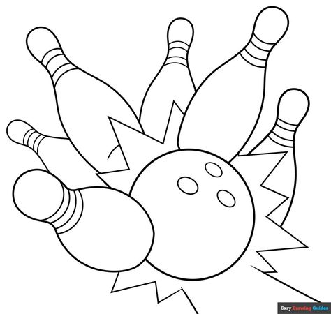 Free, printable bowling coloring page for kids. Print it out or color it online. https://easydrawingguides.com/coloring-pages/bowling/ Bowling Pictures, Easy Drawing Guides, Sports Coloring Pages, Clip Art Free, Drawing Guides, Kids Print, Printable Coloring Sheets, Drawing Tutorial Easy, Coloring Tutorial