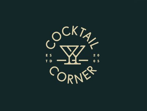 Cocktail Corner, Pub Logo, Cocktail Images, Lounge Logo, Minimal Flat, Restaurant Identity, Design Restaurant, Cocktails Bar, Restaurant Logo