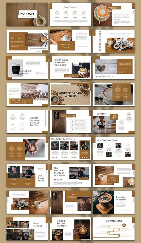 Publication Layout, Mẫu Power Point, Coffee Presentation, Mises En Page Design Graphique, Ppt Template Design, Design Slide, Presentation Slides Design, 브로셔 디자인, 포트폴리오 레이아웃