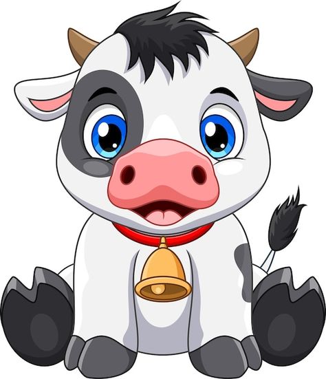 Linda vaca pequeña sentada sobre fondo b... | Premium Vector #Freepik #vector #vaca-bebe #animales-caricaturas #vaca-dibujo #vaca Cute Farm Animals Clipart, Desenhos Cute, Gado Leiteiro, Cow Sitting, Cute Animals Cartoon, Turtle Cartoon, Cow Cartoon, Cow Cute, Animal Lessons