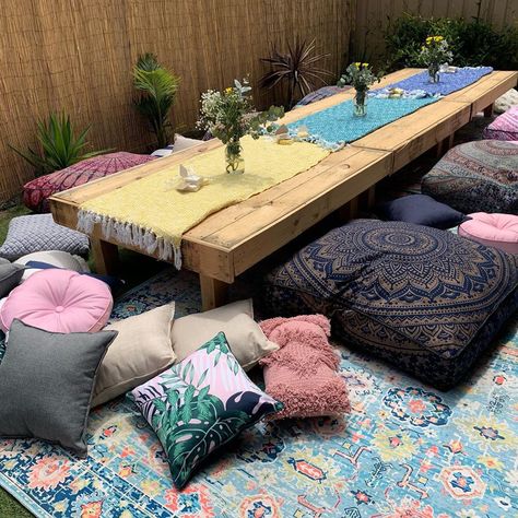 Picnic Pillows Cushions, Rock Yard, Pillow Corner, Indoor Picnic, Large Floor Cushions, Sitting Pillows, Pillow Party, Boho Floor, Floor Sitting