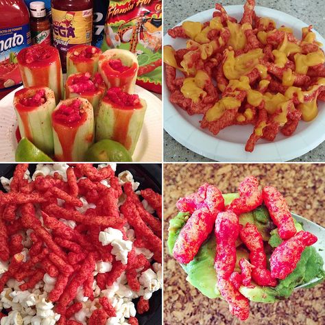 35 Creative Ways to Use Flamin' Hot Cheetos on Other Food |Foodbeast Hot Cheeto Food Combos, Takis Recipe Ideas, Hot Flaming Cheetos, Flaming Cheetos, Cheetos Recipes, Flamming Hot Cheetos Recipes, Cheetos Recipe, Flaming Hot Cheetos, Flaming Hot