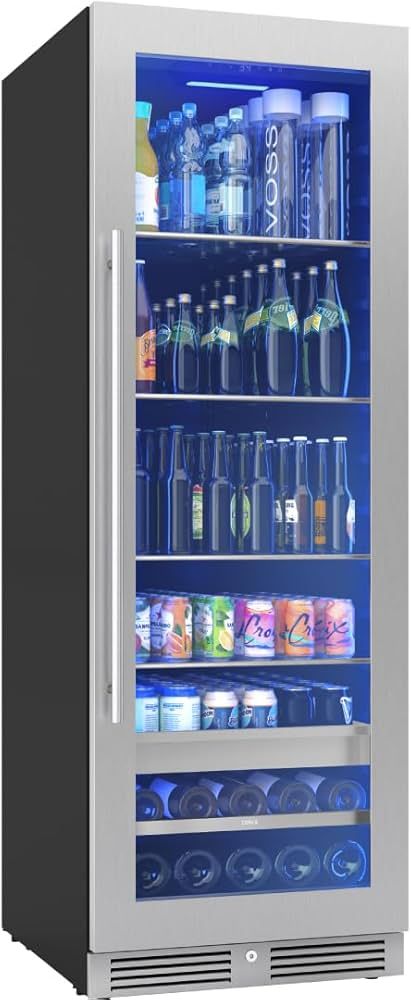 Amazon.com: Zephyr 24 Inch Wine Fridge & Beverage Refrigerator Single Zone Full Size - Tall Wine Cooler Cellars Large Bar Drink Cabinet Freestanding with Glass Door - 266x12oz cans & 14x750 ml bottles : Home & Kitchen Tall Wine Cooler, Kitchen Beverage Center, Drink Cabinet, Built In Coffee Maker, Beverage Coolers, Wine Coolers Drinks, Large Bar, Beverage Fridge, Beverage Refrigerator