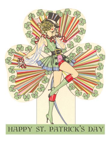 Happy St. Patrick's Day... Patrick Drawing, Saint Patricks Day Art, Hat Print, Saint Patrick, Girls Illustration, Holiday Art, Vintage Holiday, St Patrick’s Day, Vintage Postcards