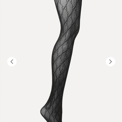 GUCCI Fishnet GG Tights NWT Gucci Tights, Gg Logo, Black On Black, Gucci Accessories, Size 16, Elastic Waistband, Stockings, Tights, Gucci