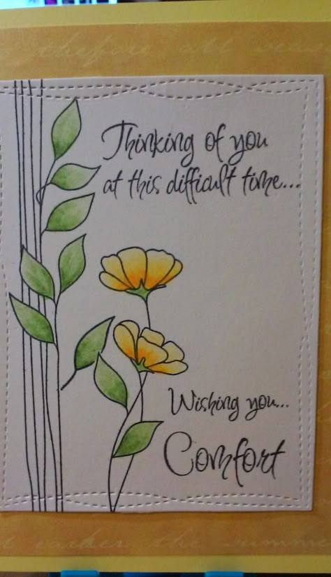 Watercolor Sympathy Cards, Envelope Doodle, Watercolor Card Ideas, Drawn Cards, Sympathy Messages, Sympathy Cards Handmade, Painted Cards, Hand Drawn Cards, Birthday Card Drawing