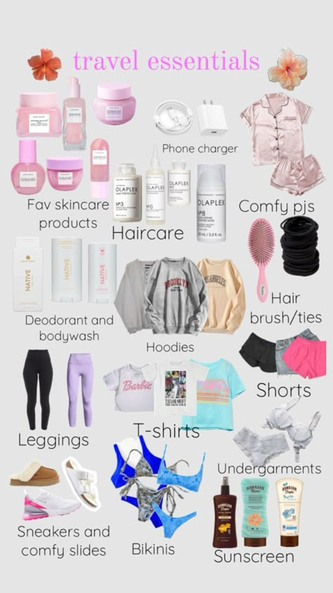 Airport Essentials, Summer Bag Essentials, Road Trip Necessities, Trip Essentials Packing Lists, What To Pack For Vacation, Road Trip Bag, Sleepover Essentials, Road Trip Kit, Pack For Vacation