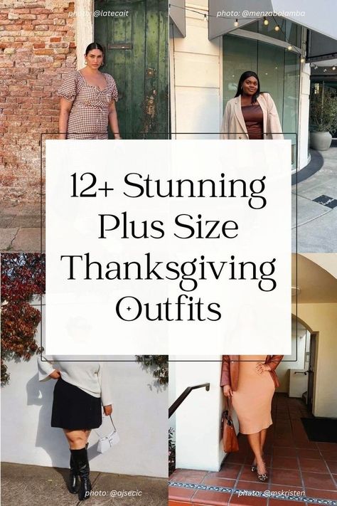 12+ chic plus size thanksgiving outfit ideas and fall outfits for 2023. Looking for the perfect plus size thanksgiving outfit for women? Whether you want a casual outfit, comfy outfit, dressy thanksgiving outfit, or anything in between, we have the perfect dress, skirt, or pants plus size thanksgiving outfit ideas for 2023. Womens fashion, chic fall outfit ideas for women, fall 2023 outfits, fall chubby style. photo: @latecait, @menzabolamba, @ajsecic, @mskristen Fall Outfit Ideas Plus Size, Plus Size Thanksgiving Outfit Ideas, Plus Size Thanksgiving Outfit, Classy Plus Size Outfits, Outfit Ideas Plus Size, Chubby Style, Casual Thanksgiving Outfits, Minimalist Wardrobe Essentials, Chic Style Inspiration