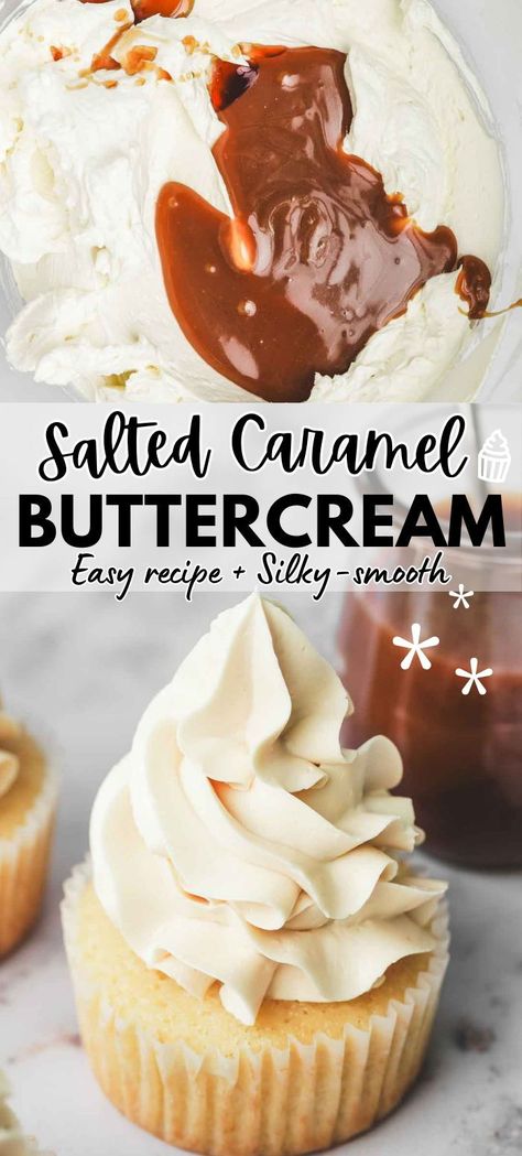 Elevate your desserts with the irresistible allure of salted caramel buttercream frosting! Crafted from scratch, this easy-to-make recipe boasts a perfect balance of sweet and salty flavors. Its smooth and fluffy texture adds a touch of luxury to cakes, cupcakes, and macarons. A must-have for any caramel enthusiast craving a decadent delight. Salted Caramel Buttercream Frosting, Caramel Buttercream Recipe, Frosting From Scratch, American Buttercream Recipe, Buttercream Recipes, Caramel Buttercream Frosting, Salted Caramel Buttercream, Homemade Salted Caramel, Best Buttercream Frosting