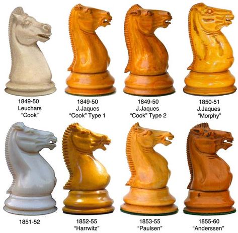 Staunton Early knights Chess Ideas, Chess Playing, Chess Knight, Chess Design, Woodworking Quotes, Woodworking Organization, Wooden Chess Pieces, Woodworking Shows, Playing Chess