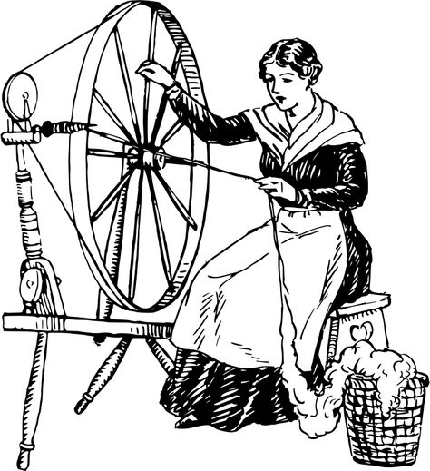 Spinning wheel 2 - Openclipart Spinning Yarn Wheel, Wool Illustration, Spinning Thread, Donut Drawing, Wheel Pose, Spin Art, Spinning Yarn, Comics Artist, Wood Carving Patterns