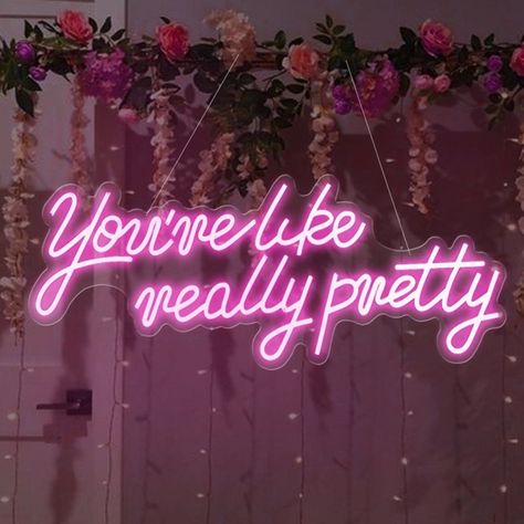 💖 #inspiration #beauty #makeup #hair #orlando Youre Like Really Pretty Sign, You’re Like Really Pretty Wallpaper, Decoration For Engagement, Pink Girly Quotes, You're Like Really Pretty, Wall Bars, Aquarius Art, Shelf Nightstand, Dream Bedroom Inspiration