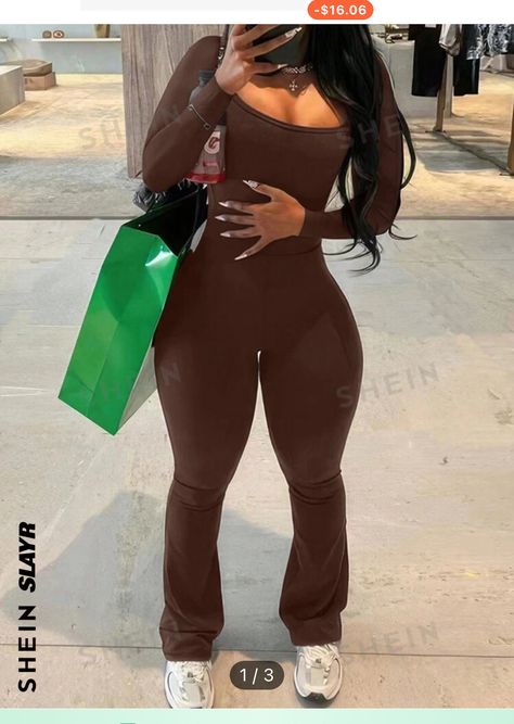 Jumpsuit Spring, Brown Flares, Slim Jumpsuit, Jumpsuit Casual, Solid Color Jumpsuits, Plus Size One Piece, Long Sleeve Jumpsuit, Casual Jumpsuit, Fashion Sale