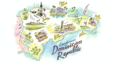 Santiago, home to some of the world’s greatest cigarmakers, is a thriving metropolis with a superb lineup of cigar-friendly dining. | Cigar Aficionado Oahu Hawaii Map, Oahu Map, Dominican Republic Map, Map Of Hawaii, Cartoon Map, Arches Watercolor Paper, Island Map, Watercolor Map, Oahu Hawaii