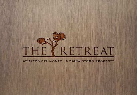 The Retreat logo design Retreat Logo Design, Retreat Logo, Retreat Design, Art Retreat, Health Retreat, Retreat Ideas, Cottage Retreat, Gold Typography, Art Retreats