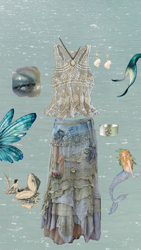 #themermaid #chappellroan #casual Mermaid Outfit, Quick Outfits, Fairy Grunge, Jewelry Outfit, Hippie Outfits, Cute Fits, Asian Fashion, Summer Wardrobe, Beach Outfit