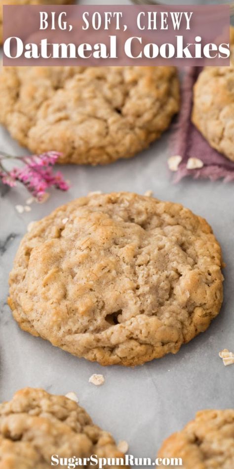 The best OATMEAL COOKIE Recipe! Soft and chewy cookies! This is an easy cookie recipe that is perfect for your Christmas cookie tray! Simple and delicious oatmeal cookies! #oatmealcookies #christmascookies #sugarspunrun Big Batch Oatmeal Cookies, Moist Oatmeal Cookies, Easy Oatmeal Cookies With Quick Oats 4 Ingredients, The Best Oatmeal Cookies, Oat Meal Cookies Recipes, Best Cookies Of All Time, Oatmeal Cookies Small Batch, Best Oatmeal Cookies Ever, Easy Oatmeal Cookies