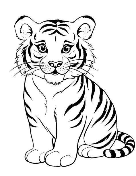 Tiger Coloring Pages, Tiger Outline, Tiger Coloring, Tiger Color, Zoo Coloring Pages, Monster Truck Coloring Pages, Tiger Drawing, Shark Coloring Pages, Tiger Pictures