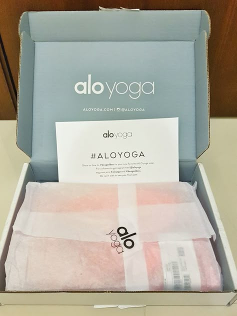 Alo Yoga | Namaste Alo Yoga Branding, Yoga Packaging Design, Alo Yoga Logo, Fashion Box Packaging, Yoga Apparel, Yoga Packaging, Apparel Packaging Design, Apparel Packaging, Ecommerce Packaging