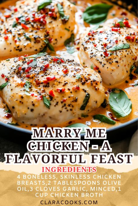 Marry Me Chicken - A Flavorful Feast Easy Marry Me Chicken Recipe, Easy Marry Me Chicken, Healthy Sesame Chicken, Gochujang Chicken, Chicken Parmesan Recipe Easy, Marry Me Chicken Recipe, Marry Me Chicken, Pizza Salad, Vegetarian Thanksgiving