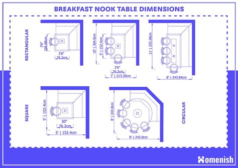 Guide to Breakfast Nook Dimensions with Drawing - Homenish Angled Breakfast Nook, Tiny House Booth Dining Nook, Kitchen With Corner Breakfast Nook, Kitchen Banquette Dimensions, U Shape Breakfast Nook, Breakfast Nook Bench Dimensions, Breakfast Nook Measurements, Breakfast Nook With Drawers, Kitchen Nook Floor Plans