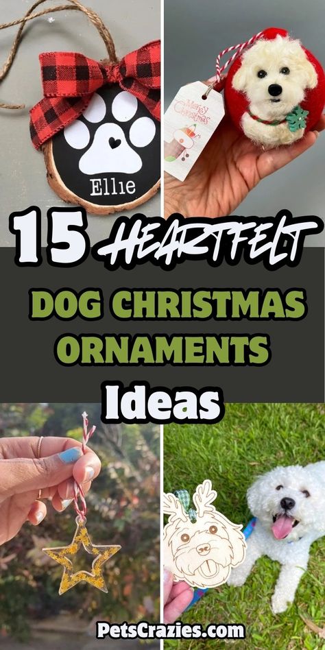 Diy Dog Ornaments Holidays, Diy Pet Ornaments, Diy Dog Ornaments, Pet Ornaments Diy, Dog Ornaments Diy, Paw Print Crafts, Christmas Ornaments Ideas, Christmas Ornament Ideas, Pet Wreath