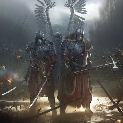 Drakenvales Elite Knights who defend the Great Walls protecting the Empire from the Monsters beyond the wall. Polish Winged Hussars, Armor Drawing, Ancient Warfare, I Have Nothing, Fantasy Battle, Nothing New, Knight Art, Fantasy Armor, Fantasy Concept Art