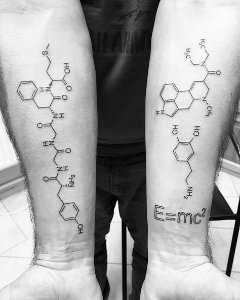 Endorphins Tattoo, Endorphin Tattoo, Dopamine Molecule Tattoo, Maine Tattoo, Chemistry Tattoo, Dopamine Molecule, Science Tattoo, Molecule Tattoo, Chemistry Art