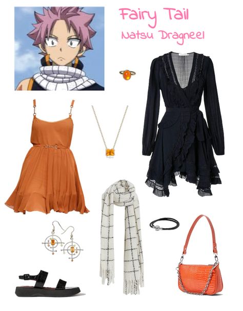 Fairy Tail Inspired Outfits, Fairy Tail Natsu Dragneel, Easy Cosplay, Opal Jewellery, Fairy Tail Girls, Orange Mini Dress, Anime Outfit, Character Inspired Outfits, Outfit Inspired