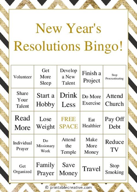 New Year's Resolutions Bingo! - Free Printable Bingo Cards and Games New Years Bingo Card, Bingo Resolution, New Year Bingo Card, 2024 Bingo Vision Board, 2024 Vision Board Bingo Card, 2024 Bingo Card, New Years Bingo Printable, New Years Bingo, New Year Bingo