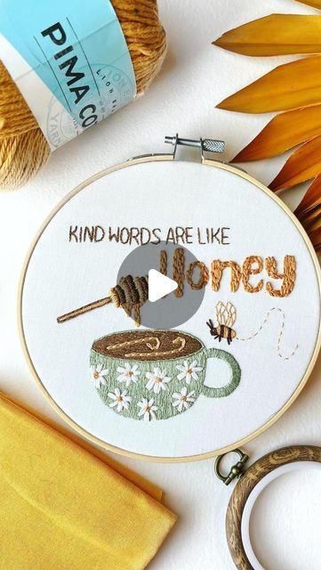 Sam | DIY Embroidery Kits, Crafts, & Tutorials on Instagram: "🪡 How to back an embroidery hoop!  The stitch I’m using here is Running Stitch - You simply go up through the fabric and then back down. At the end you pull tight and tie a tight knot.  This is my “Kind Words Like Honey” pattern on Etsy if you want to stitch this whole hoop with directions from start to finish!  #embroidery #handembroidery #embroideryart #embroiderytutorial #embroideryhoop #handembroidered #diycrafts #embroiderydesign #embroideryartist #diycraft" Finish Embroidery, Honey Pattern, Running Stitch, April 16, Diy Embroidery, Embroidery Kits, Embroidery Hoop, Kind Words, Knot