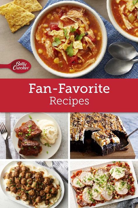 The coldest days of the year may be behind us, but we're not giving up our slow cookers! Here are the recipes our Betty loyalists loved the most last month. Betty Crocker Casserole Recipes, Betty Crocker Cookbook Recipes, Dinners For Winter, Cooking Mama, Betty Crocker Recipes, Southern Recipes Soul Food, Ricotta Cake, Not Giving Up, Copykat Recipes