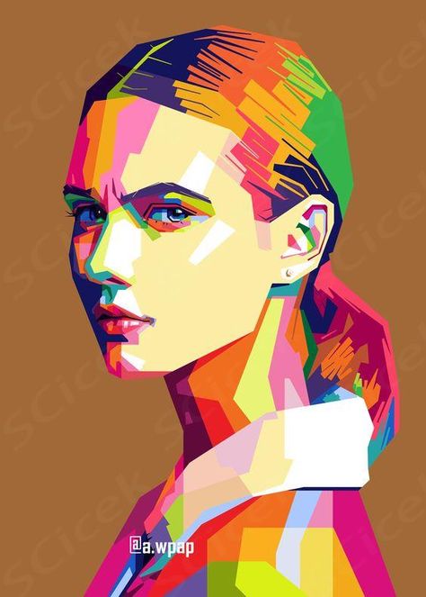 Woman Potrait in WPAP art, i can make your photo into this artwork, check my portofolio on my instagram Wpap Art Easy, Color Block Portrait, Block Portrait, Wpap Art, Your Photo, Color Block, I Can, Make Your, Drawings