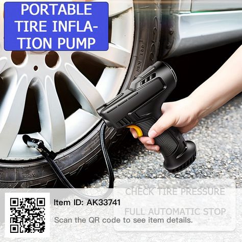 Portable Air Pump, Bike Pump, Tire Pressure Gauge, Inflatable Bed, Portable Air Compressor, Digital Gauge, Charging Car, Tire Inflator, Automotive Tires