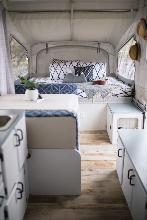 Pop Up Camper Renovation - Scobey Photography Tent Trailer Remodel, Popup Camper Remodel, Pop Up Tent Trailer, Glamper Camper, Camper Diy, Pop Up Trailer, Camping Vintage, Camper Trailer Remodel, Vintage Camper Remodel