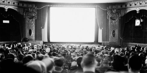 White Movie Aesthetic, Old Cinema Theater, Movie Theater Screen, Vintage Camcorder, Theatre Audience, Vintage Movie Theater, Cinema Theater, It Happened One Night, Film Vintage