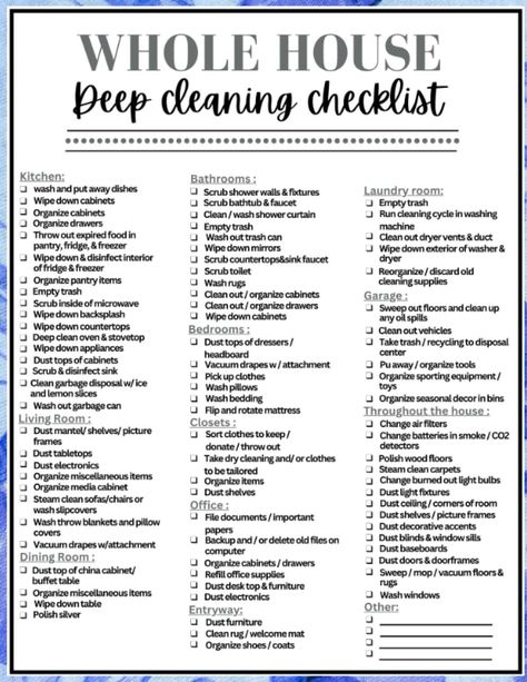 Whole House Deep cleaning Checklist: Household Chores cleaning checklist for adults, spring cleaning checklist planner and Organizer: Umar, Ismail: Amazon.com: Books Household Cleaning Products List, Entire House Cleaning Checklist, House List Checklist, Whole House Deep Cleaning Checklist, House Chores List For Adults, Adulthood Checklist, New House Cleaning Checklist, Adulting Checklist, House Deep Cleaning Checklist