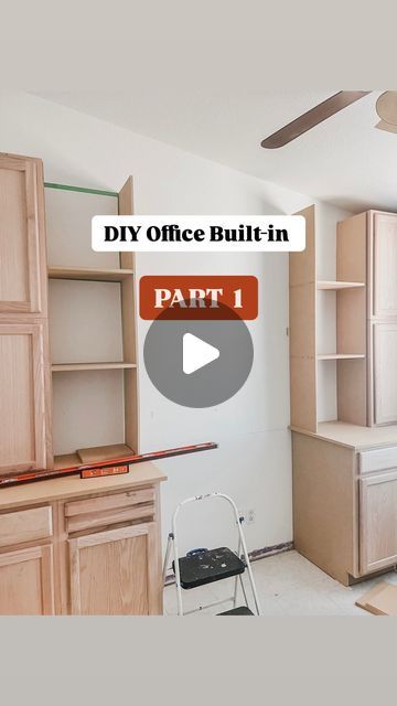 DIY Office Built-ins, DIY Office, Office Inspo, DIY Build, Office Reno, 
Rusted Truck Designs |

All supplies are from @loweshomeimprovement 
•
•
#diy #diyer #officemakeover #diyoffice #interiors #homedecor #diybuild #diybuiltins #interiordesign #homeorganize #functional#homedesign #diyprojects #woodworking #officereno #homeimprovement #diydesign
#beforeandafter #stockcabinets"k Build In Office Cabinets, Diy Office Cabinets, Built In Desk Diy, Diy Office Built Ins With Desk, Diy Office Built Ins, Home Office Built Ins With Desk, Built In Office, Diy Built In Desk, Office Cabinet Design