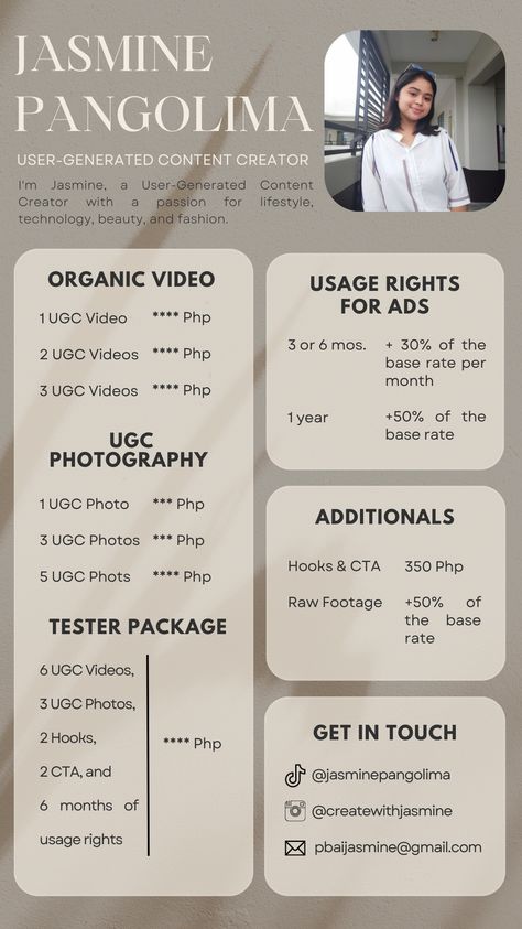 #Rate_Card #It_Cv #Free_To_Edit #Social_Media_Content_Planner Ugc Content Ideas, Wellness Social Media, Rate Card, Ugc Content Creator, Social Media Content Planner, Influencer Tips, Free To Edit, Types Of Social Media, Youtube Success