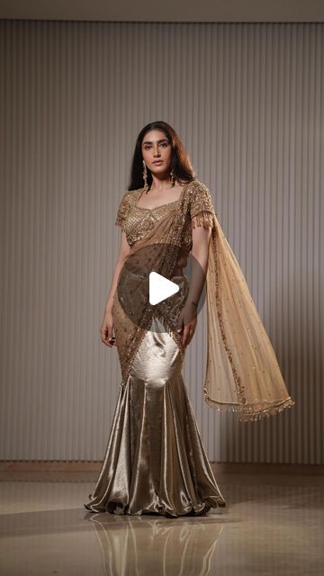 Mehul Gupta | Presenting Aurelia // Moondance SS’24
A shimmering saree, in cascades of gold, like the setting sun✨
Hand embroidered in golden sequins,... | Instagram Golden Sequence Saree, Gold Sequined Pre-draped Saree, Unstitched Gold Saree, Golden Shimmer Saree, Gold Embroidered Semi-stitched Pre-draped Saree, Golden Saree, Saree Styles, Golden Color, Indian Sarees